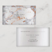Abstracte marmer Grey Appointment Silver Copper VI Afsprakenkaartje (Voorkant / Achterkant)