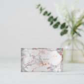 Abstracte marmer Grey Appointment Silver Copper VI Afsprakenkaartje (Staand voorkant)
