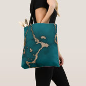Abstracte marmer illustratieknop tote bag (Dichtbij)