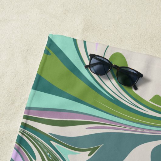 Abstracte marmer in Paars en groen gepersonaliseer Strandlaken (In situ)