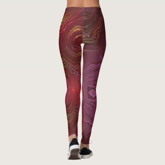 Abstracte marmer met modern design leggings (Achterkant)