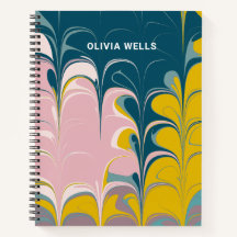 Abstracte marmer Modern Ebru Blauwgroen - Aangepas