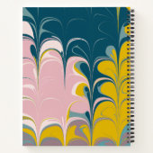 Abstracte marmer Modern Ebru Blauwgroen - Aangepas Notitieboek (Achterkant)