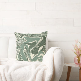 Abstracte marmer Sage Green Kussen