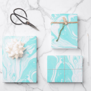 Abstracte marmer van Aqua Blue  Inpakpapier Vel
