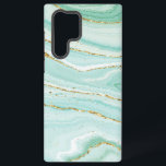 Abstracte marmer van pasta samsung galaxy hoesje<br><div class="desc">Pastel groene abstracte vloeibare marmer textuur achtergrond met gouden accenten.</div>