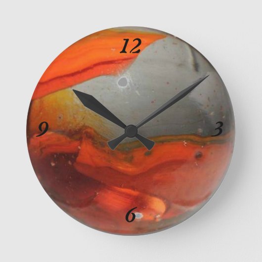 Abstracte marmer-wandslot ronde klok (Voorkant)