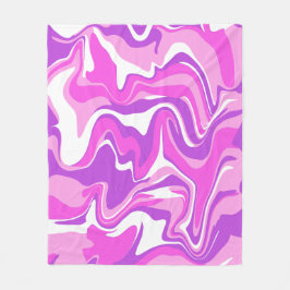 Abstracte marmer wervelende textuur - Roze - Paars Fleece Deken