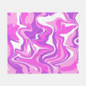 Abstracte marmer wervelende textuur - Roze - Paars Fleece Deken (Voorkant (Horizontaal))
