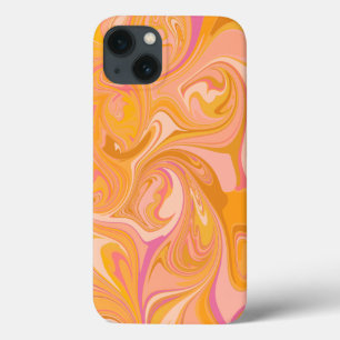 Abstracte marmer-wervelkunst in geel en roze Case-Mate iPhone case