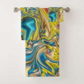 abstracte marmer zwelt gele blauwgroen turkooizen  bad handdoek (Insitu)
