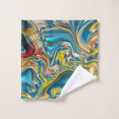 abstracte marmer zwelt gele blauwgroen turkooizen  bad handdoek (Wasdoekje)