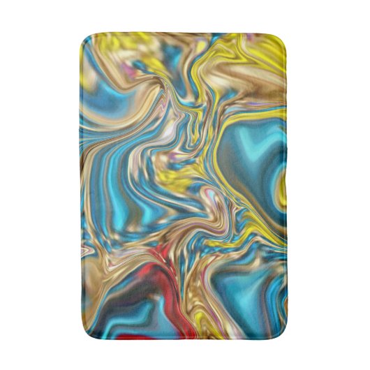 abstracte marmer zwelt gele blauwgroen turkooizen  badmat (Voorkant Verticaal)