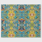 abstracte marmer zwelt gele blauwgroen turkooizen  cadeaupapier (Vlak)