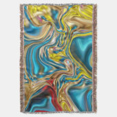 abstracte marmer zwelt gele blauwgroen turkooizen  deken (Voorkant Verticaal)