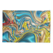 abstracte marmer zwelt gele blauwgroen turkooizen kussensloop (Achterkant-Links)