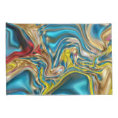 abstracte marmer zwelt gele blauwgroen turkooizen kussensloop (Achterkant-Rechts)