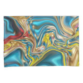 abstracte marmer zwelt gele blauwgroen turkooizen kussensloop (Voorkant-Rechts)