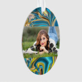 abstracte marmer zwelt gele blauwgroen turkooizen  ornament (voorkant)