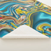 abstracte marmer zwelt gele blauwgroen turkooizen  sherpa deken (3/4)