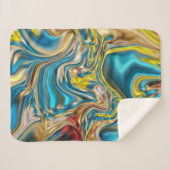 abstracte marmer zwelt gele blauwgroen turkooizen  sherpa deken (Voorkant (horizontaal))