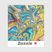 abstracte marmer zwelt gele blauwgroen turkooizen  sticker (Vel)