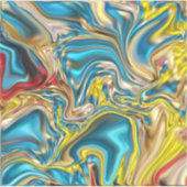 abstracte marmer zwelt gele blauwgroen turkooizen  sticker (Voorkant)