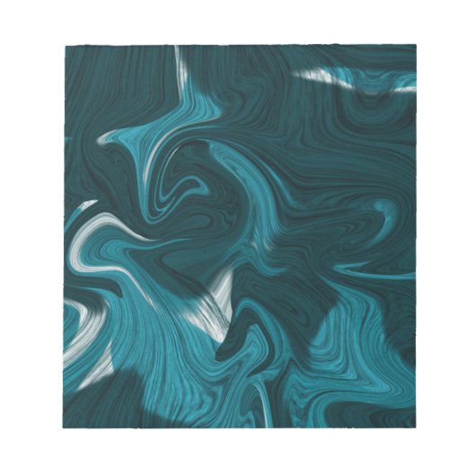Abstracte marmerafbeelding Blauw Notitieblok (Voorkant)