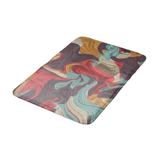 Abstracte marmerafbeelding kleurrijk badmat (Gekanteld)