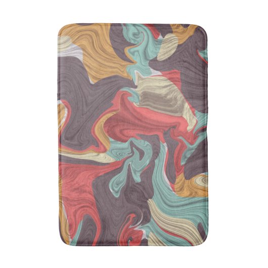 Abstracte marmerafbeelding kleurrijk badmat (Voorkant Verticaal)