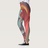 Abstracte marmerafbeelding kleurrijk leggings (Links)