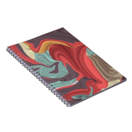 Abstracte marmerafbeelding kleurrijk notitieboek (Rechterzijde)