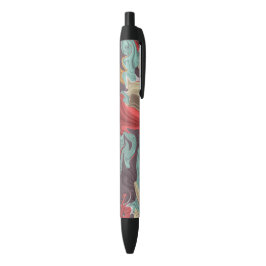 Abstracte marmerafbeelding kleurrijk zwarte inkt pen