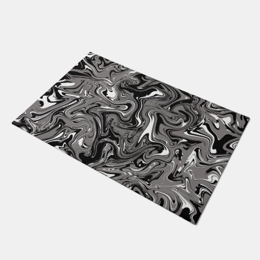 Abstracte marmerafbeelding zwart deurmat (Schuin)