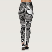 Abstracte marmerafbeelding zwart leggings (Achterkant)