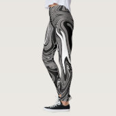 Abstracte marmerafbeelding zwart leggings (Links)