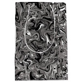 Abstracte marmerafbeelding zwart medium cadeauzakje (Voorkant)