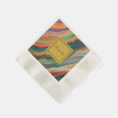 abstracte marmeren afrikaanse monogram bruiloft servet (Hoek)