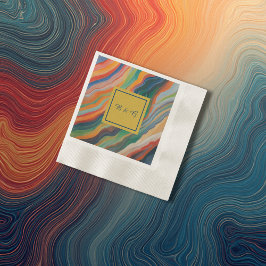 abstracte marmeren afrikaanse monogram bruiloft servet