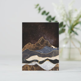 Abstracte marmeren bergen onder sterrenhemel briefkaart
