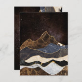 Abstracte marmeren bergen onder sterrenhemel briefkaart (Voorkant / Achterkant)