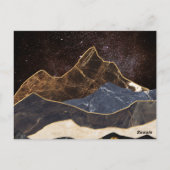 Abstracte marmeren bergen onder sterrenhemel briefkaart (Achterkant)