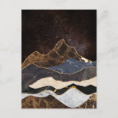 Abstracte marmeren bergen onder sterrenhemel briefkaart (Voorkant)