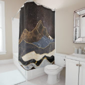 Abstracte marmeren bergen onder sterrenhemel douchegordijn (In situ)