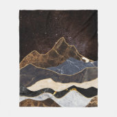 Abstracte marmeren bergen onder sterrenhemel fleece deken (Voorkant)