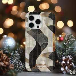 Abstracte marmeren golven – aardse elegant ontwerp iPhone 15 pro max hoesje