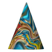 abstracte marmeren krullen geel teal turquoise bla feesthoedjes (Links)