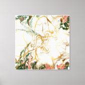 Abstracte Marmeren kunst donkergroen roze goud web Canvas Afdruk (Voorkant)