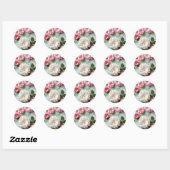 Abstracte marmeren kunst met botanische ronde sticker (Vel)