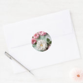 Abstracte marmeren kunst met botanische ronde sticker (Envelop)